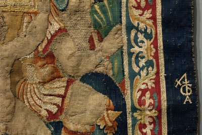 Tapijt met de veroveringen van koning Alfonso V van Portugal (Conquistas de Alfonso V de Portugal), Doornik (detail) door Flemish School