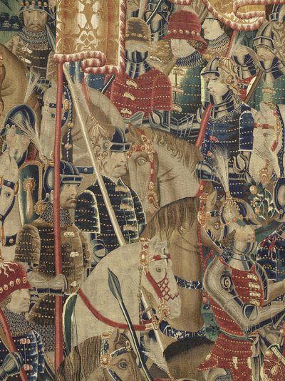 Tapijt met de veroveringen van koning Alfonso V van Portugal (Conquistas de Alfonso V de Portugal), Doornik (detail) door Flemish School