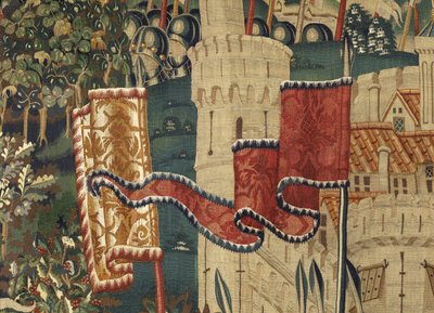 Tapijt met de veroveringen van koning Alfonso V van Portugal (detail) door Flemish School