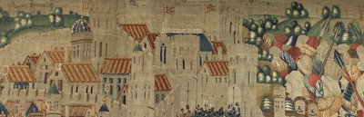 Tapijt met de veroveringen van koning Alfonso V van Portugal (detail) door Flemish School