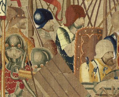 Tapijt met de veroveringen van koning Alfonso V van Portugal (detail) door Flemish School
