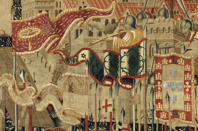 Tapijt met de veroveringen van koning Alfonso V van Portugal (detail) door Flemish School