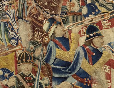 Tapijt met de veroveringen van koning Alfonso V van Portugal (detail) door Flemish School