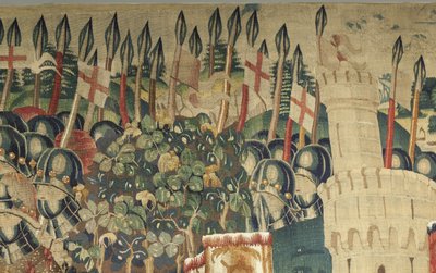 Tapijt met de veroveringen van koning Alfonso V van Portugal (detail) door Flemish School