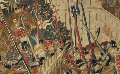 Tapijt met de veroveringen van koning Alfonso V van Portugal (detail) door Flemish School