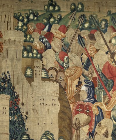 Tapijt met de veroveringen van koning Alfonso V van Portugal (detail) door Flemish School