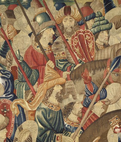 Tapijt met de veroveringen van koning Alfonso V van Portugal (detail) door Flemish School