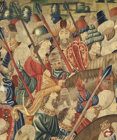 Tapijt met de veroveringen van koning Alfonso V van Portugal (detail) door Flemish School
