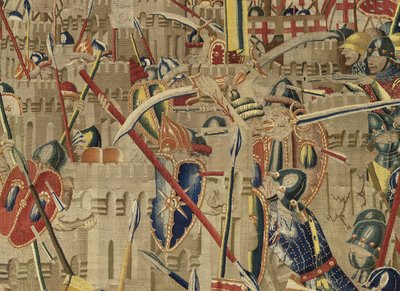 Wandtapijt met de veroveringen van koning Alfons V van Portugal (Conquistas de Alfonso V de Portugal), Tournai. Detail door Flemish School