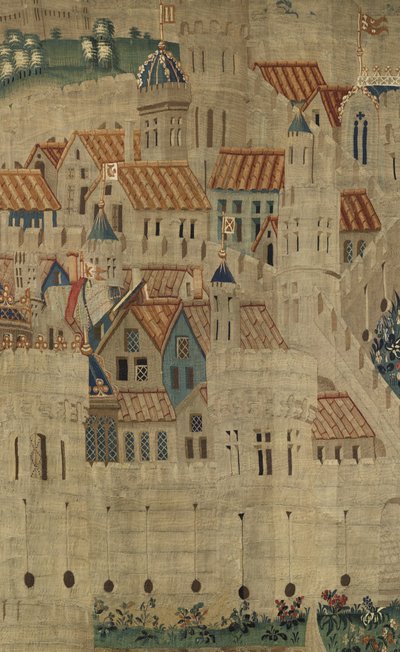 Wandtapijt met de veroveringen van koning Alfons V van Portugal (Conquistas de Alfonso V de Portugal), Tournai. Detail door Flemish School