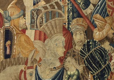 Wandtapijt met de veroveringen van koning Alfons V van Portugal (Conquistas de Alfonso V de Portugal), Tournai. Detail door Flemish School