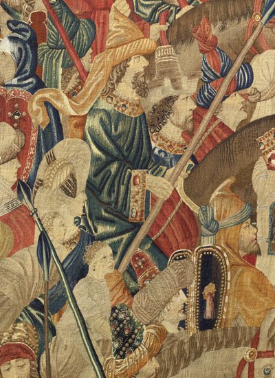 Wandtapijt met de veroveringen van koning Alfons V van Portugal (Conquistas de Alfonso V de Portugal), Tournai. Detail door Flemish School