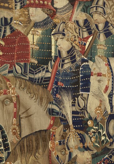 Wandtapijt met de veroveringen van koning Alfons V van Portugal (Conquistas de Alfonso V de Portugal), Tournai. Detail door Flemish School