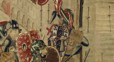 Wandtapijt met de veroveringen van koning Alfons V van Portugal (Conquistas de Alfonso V de Portugal), Tournai. Detail door Flemish School