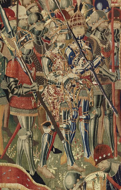Tapijt met de veroveringen van koning Alfonso V van Portugal (Conquistas de Alfonso V de Portugal), Tournai (detail) door Flemish School