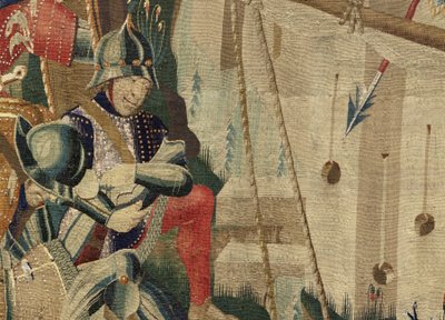Tapijt met de veroveringen van koning Alfonso V van Portugal (Conquistas de Alfonso V de Portugal), Tournai (detail) door Flemish School