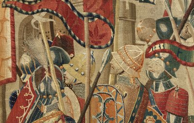 Tapijt met de veroveringen van koning Alfonso V van Portugal (Conquistas de Alfonso V de Portugal), Tournai (detail) door Flemish School