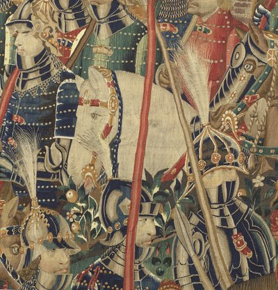 Tapijt met de veroveringen van koning Alfonso V van Portugal (Conquistas de Alfonso V de Portugal), Tournai (detail) door Flemish School