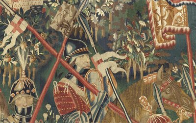 Tapijt met de veroveringen van koning Alfonso V van Portugal (Conquistas de Alfonso V de Portugal), Tournai (detail) door Flemish School