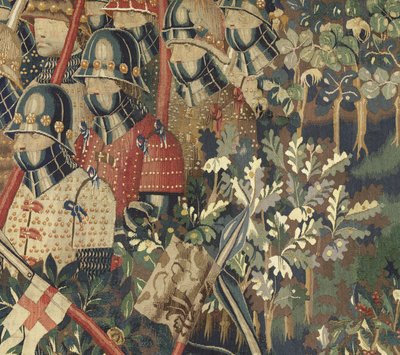 Tapijt met de veroveringen van koning Alfonso V van Portugal (Conquistas de Alfonso V de Portugal), Tournai (detail) door Flemish School