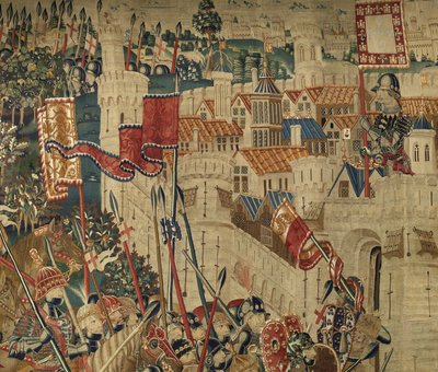 Tapijt met de veroveringen van koning Alfonso V van Portugal (Conquistas de Alfonso V de Portugal), Tournai (detail) door Flemish School