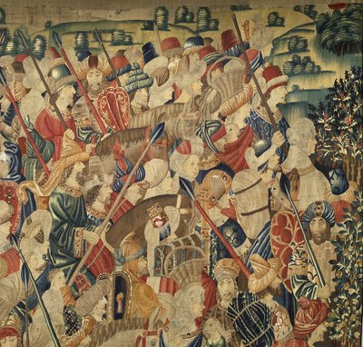 Tapijt met de veroveringen van koning Alfonso V van Portugal (Conquistas de Alfonso V de Portugal), Tournai (detail) door Flemish School
