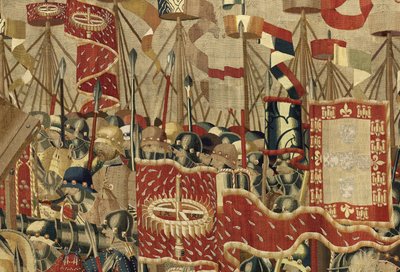 Tapijt met de veroveringen van koning Alfonso V van Portugal (Conquistas de Alfonso V de Portugal), Tournai (detail) door Flemish School