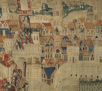 Wandtapijt met de veroveringen van koning Alfons V van Portugal door Flemish School