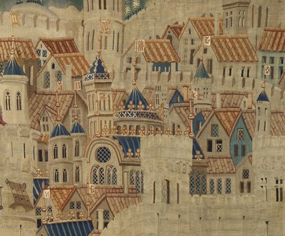 Wandtapijt met de veroveringen van koning Alfons V van Portugal door Flemish School