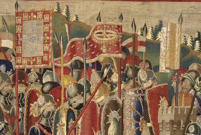 Wandtapijt met de veroveringen van koning Alfons V van Portugal door Flemish School