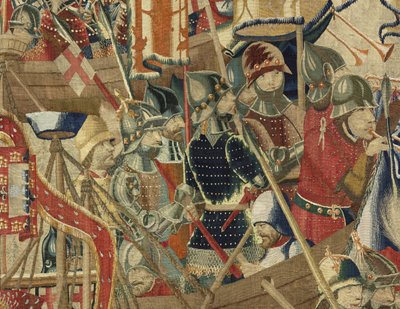 Wandtapijt met de veroveringen van koning Alfons V van Portugal door Flemish School