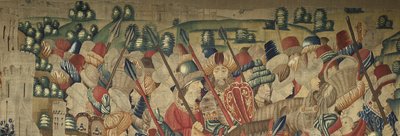 Wandtapijt met de veroveringen van koning Alfonso V van Portugal door Flemish School
