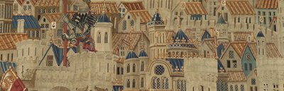 Wandtapijt met de veroveringen van koning Alfons V van Portugal door Flemish School