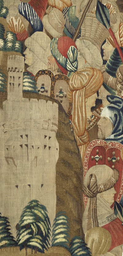 Wandtapijt met de veroveringen van koning Alfons V van Portugal door Flemish School