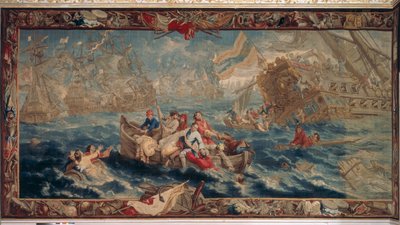 De Slag bij La Hogue, mei 1692, uit de serie De Militaire Wetenschap, Werkplaats van Judocus de Vos, ca.1715-24 door Flemish School