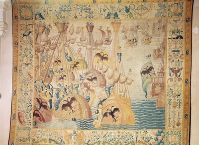 De Slag bij Tunis, of Slag bij Lepanto door Flemish School