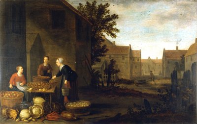 Marktscène door Flemish School