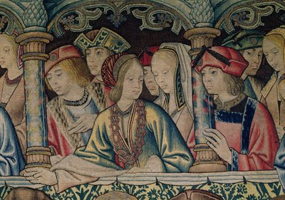 Vrouwen aan het hof van David (detail) door Flemish School