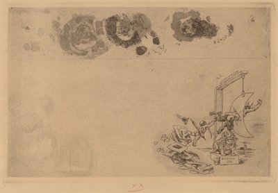 Belgische grens, Billet a Desordre, 1871 door Félicien Rops