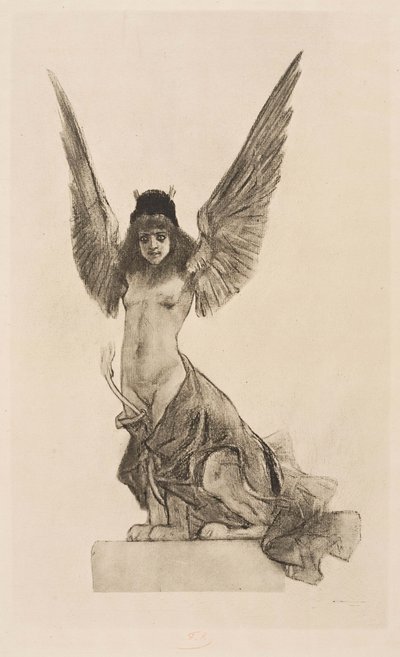 Vrouwelijke sfinx of parallel door Félicien Rops