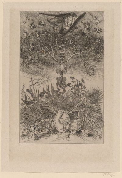 Frontispice: De Wezen (Les Epaves) door Félicien Rops