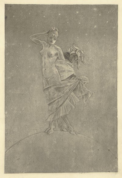 Prostitutie en waanzin overheersen de wereld [Geïllustreerd document]. door Félicien Rops