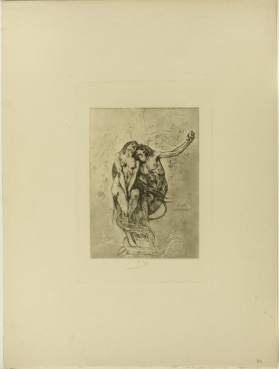 Verleiding of de appel door Félicien Rops