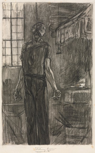 De gehangene in de smederij, ca. 1880 door Félicien Rops