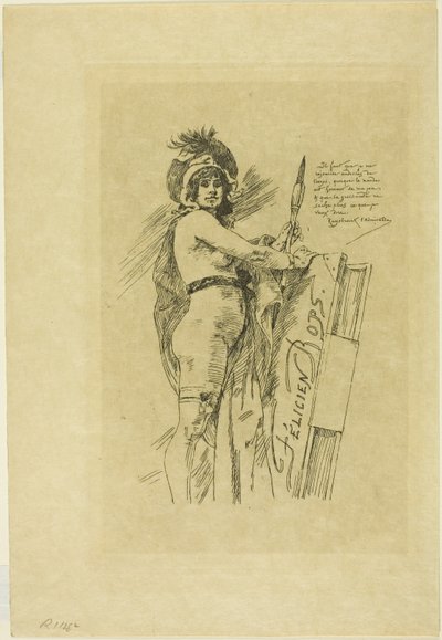 De Muze van Félicien Rops door Félicien Rops