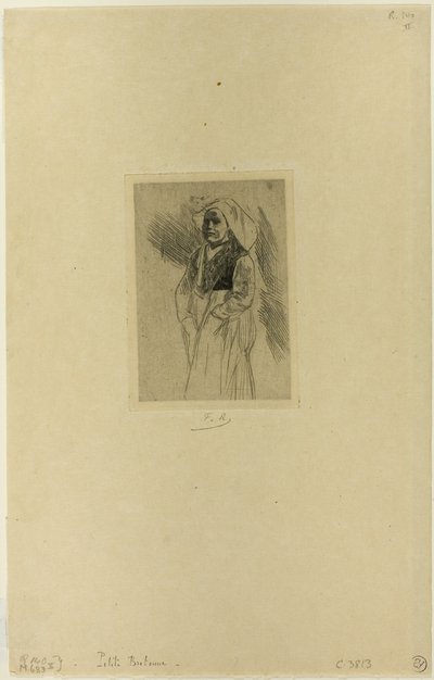 Jonge Bretonse vrouw door Félicien Rops