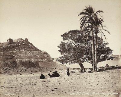 Woestijngebied aan de rand van Caïro, Egypte door Félix Bonfils
