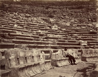 Interieur, Theater van Dionysius, Athene door Félix Bonfils