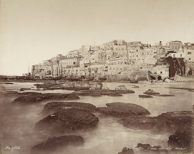 Panoramisch uitzicht op Jaffa, Israël door Félix Bonfils