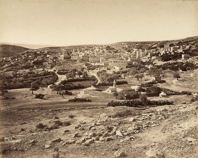Panoramisch uitzicht op Nazareth, Israël door Félix Bonfils